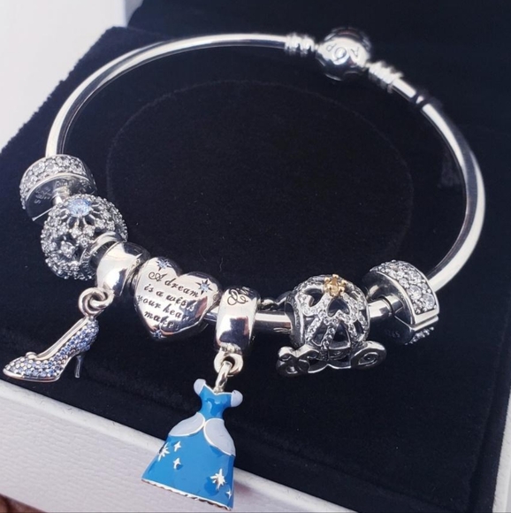 💫Authentic Pandora DISNEY CINDERELLA BRACELET 8pc GIFT SET 🎁 - Picture 2 of 10